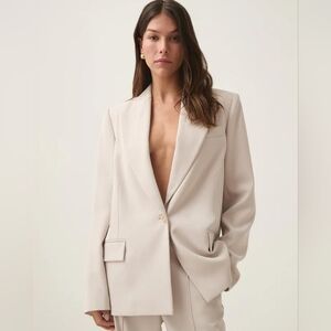 Aje Caterina Crepe Jacket In Sandstone